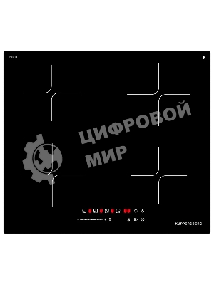Индукционная варочная панель Kuppersberg ICI 607, High-Tech, индукция, 60 см, 4 зоны нагрева, 9 уровней мощности, inverter, таймер, пауза, Booster, слайдерное управление, черный