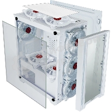 Компьютерный корпус Ginzzu CL610 mATX FAN 4*12FRGb белый
