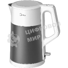 Чайник электрический Midea MK-8010, мощность 1800 Вт, объем 1.7 л, двойные стенки из нержавеющей стали, автоматика STRIX