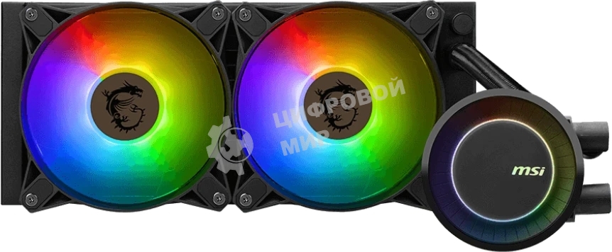Система жидкостного охлаждения MSI MAG CORELIQUID E240 2x ARGB Fan LGA 1200/1700 AM5/AM4 (306-7ZW5E17-C24)
