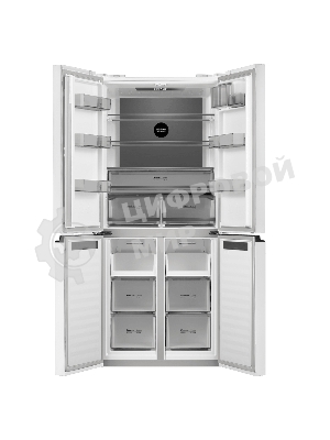 Холодильник Maunfeld MFF192NFPW01 Inverter белый трехкамерный 334/184л морозилка снизу, No Frost, Side by Side