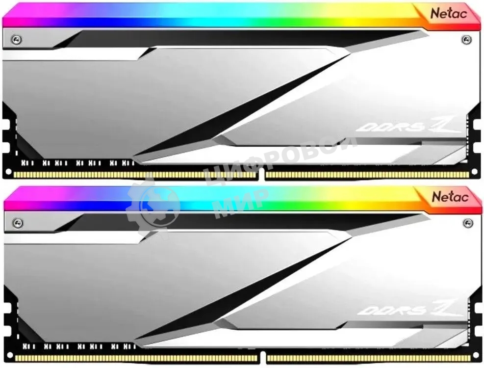 Оперативная память NETAC Z, DDR5, 32Gb (2x16 Gb), 6800 MHz, CL34, DIMM, ECC, радиатор, RGb, серебристый
