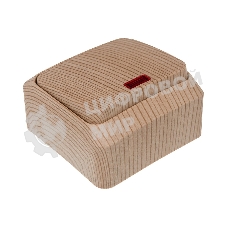 Выключатель 1-кл. ОП Этюд Дача 10А IP20 с индик. сосна SchE BA10-005D