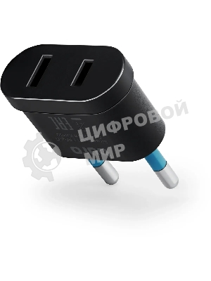 Адаптер-переходник Buro (1 розетка) черный (пакет ПЭ)