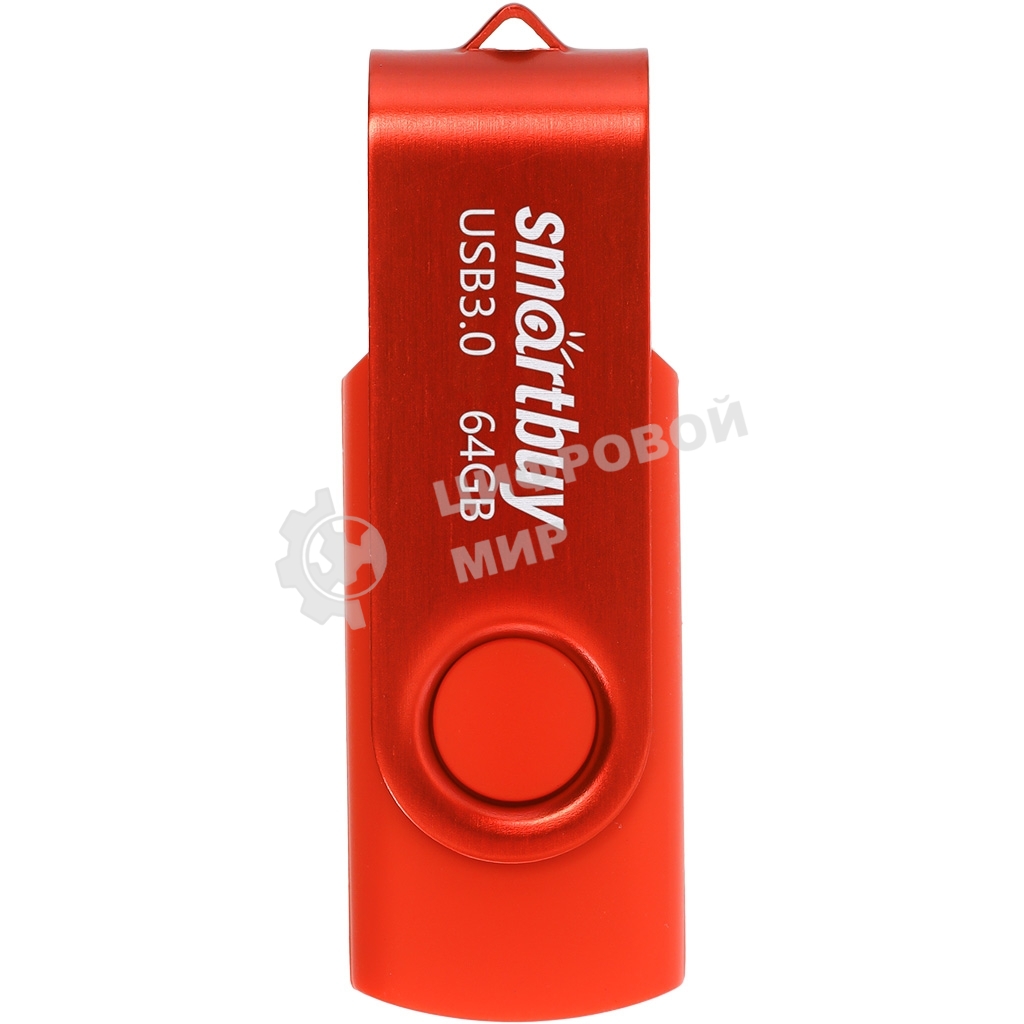 Флешка USB Smartbuy Twist Red (SB064Gb3TWR), 64Gb, USB 3.0/3.1, R/W 70/40, красный