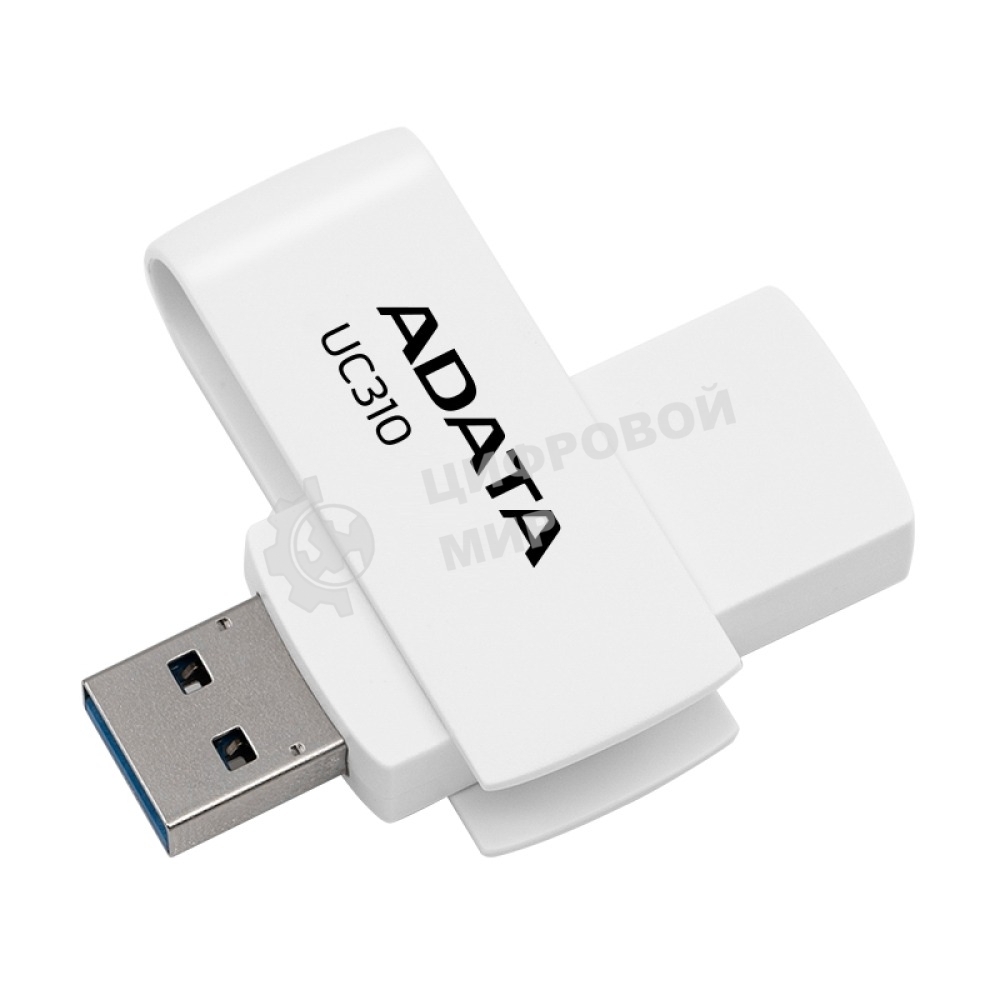 Флешка USB ADATA UC310 (UC310-128G-RWH), 128Gb, USB 3.2 Gen1, R/W 100/30, белый