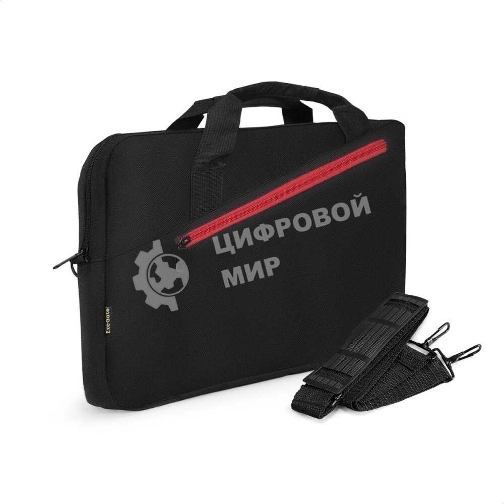 Сумка для ноутбука ExeGate Start S1518 Black, черная, полиэстер, для ноутбуков до 15.6