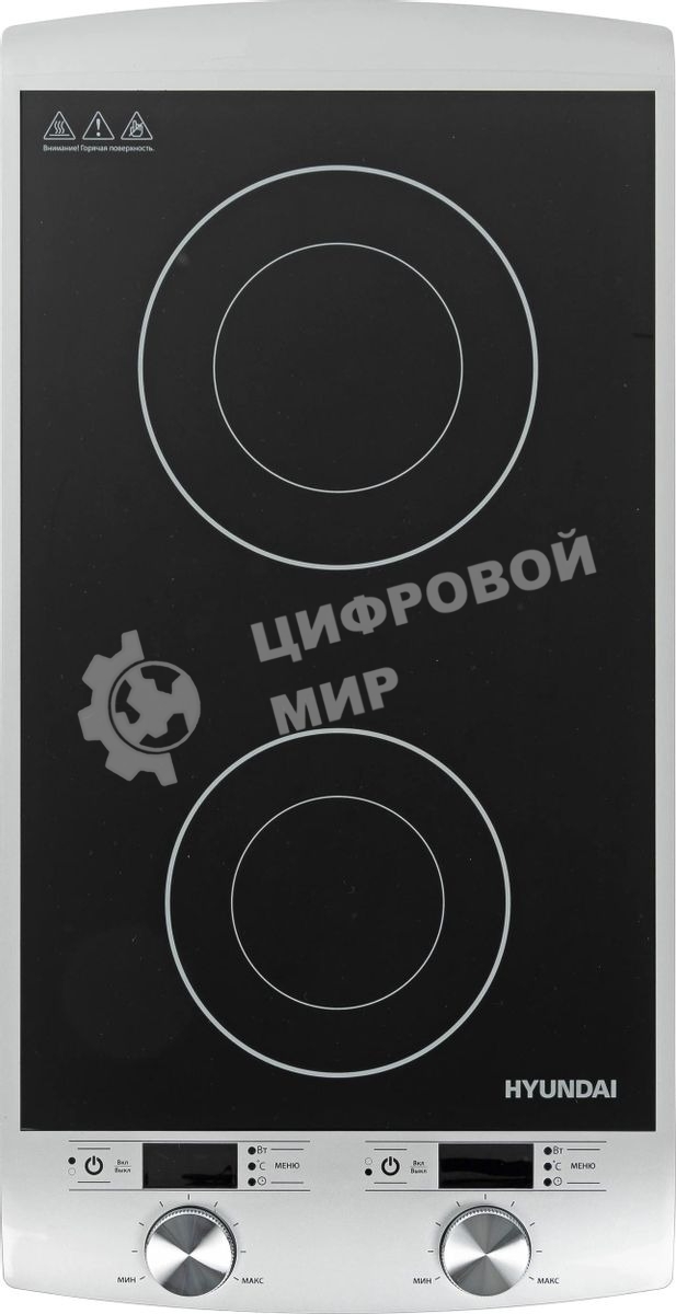 Плита настольная электрическая Hyundai HYC-0103 серебристый/черный стеклокерамика (настольная)