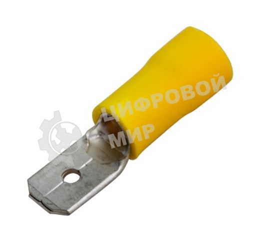 Клемма плоская REXANT изолированная РПи-п 6.0-(6.3)/РпИп 5-6-0,8 штекер 6.3 мм 4-6 мм² желтая (10шт./уп.)