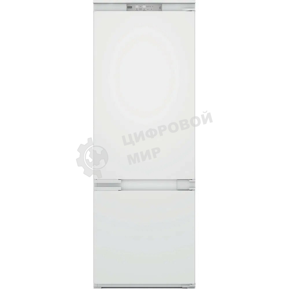 Холодильник встраиваемый Whirlpool WHSP70T241P 70 см, 193.5х54.3х69 см, 295/95 л, инверторный компрессор, автоматическая разморозка, зона свежести влажная, сенсорное управление, технология 6 SMYSL FreshControl, MultiFlow, FreezeControl, перенавешиваемые д
