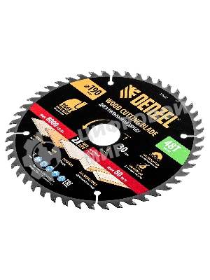 Пильный диск по дереву Denzel ф190 х 30 мм, 48 зубьев, тонкий
