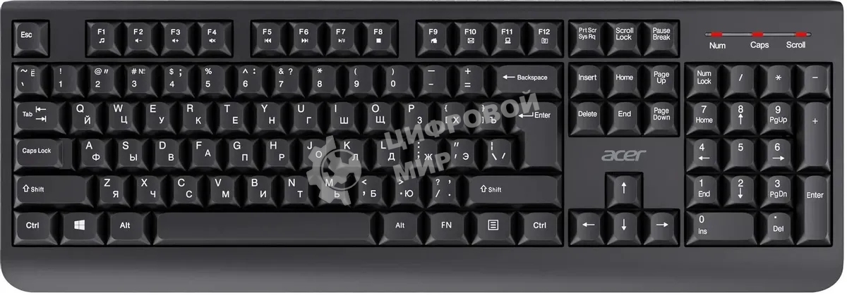 Комплект клавиатура + мышь Acer OCC401 клав:черный мышь:черный USB беспроводная (ZL.ACCCC.016)