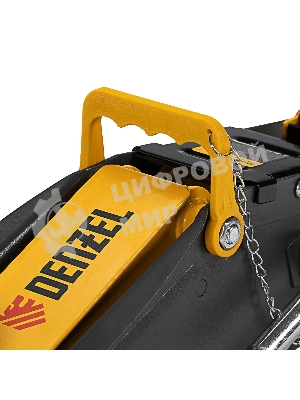 Домкрат гидравлический подкатной с фиксатором Denzel 2,8 т, 135-385 мм, в кейсе