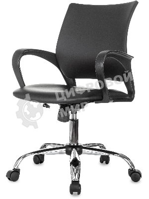 Кресло компьютерное Бюрократ CH-695NSL черный, экокожа, крестов. металл хром