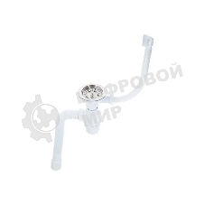 Сифон Элит с нерж. чашкой d114мм, переливом гофротрубой L800 мм. (3½