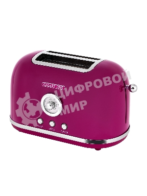 Тостер Galaxy Line GL 2916, малиновый джем, металл, 900 Вт, 6 степеней поджарки