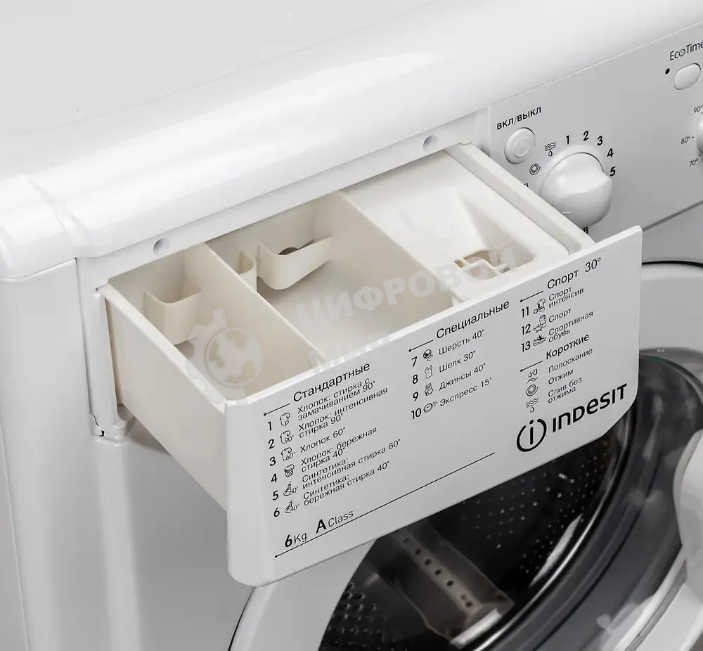 Стиральная машина Indesit IWSC 6105 белый, загрузка фронтальная 6 кг, 1000 об/мин., класс: А