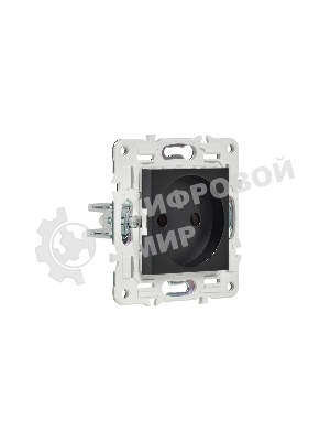 Розетка SKANDY 10А без заземл. без защ. шторок SK-R02Bl черный IEK SK-R10-10-K02