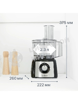 Кухонный комбайн Bosch MCM3501M 800 Вт, Скорости: 2, Блендер 1 л, Чаша 2.3 л, черный/серебристый