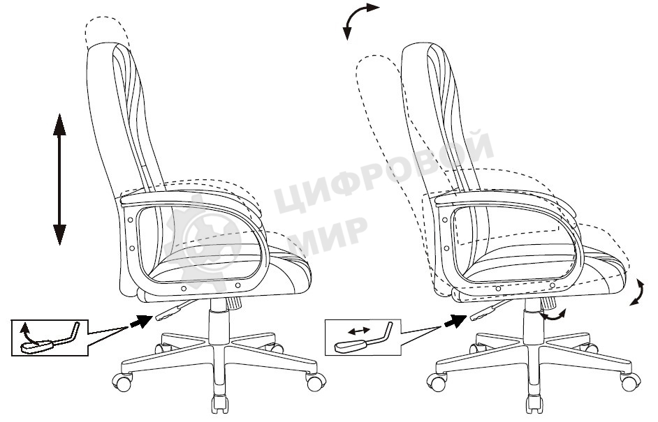 Кресло руководителя Бюрократ T-898AXSN коричневый 38-414, крестовина пластик