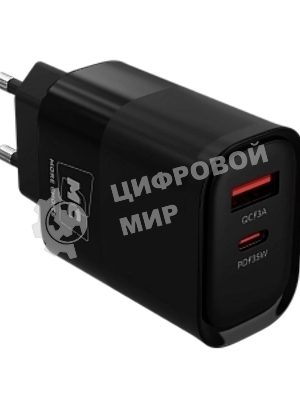 Сетевое зарядное устройство MORE CHOICE NC82 1USB+1Type-C 3.0A PD 35W+QC3.0 для Type-C Type-C черный