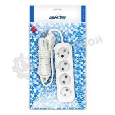Удлинитель бытовой Smartbuy (SBE-10-4-03-N) 4 гнз х 3,0 м (10А/2.2 кВт, ПВС 2х1.0)