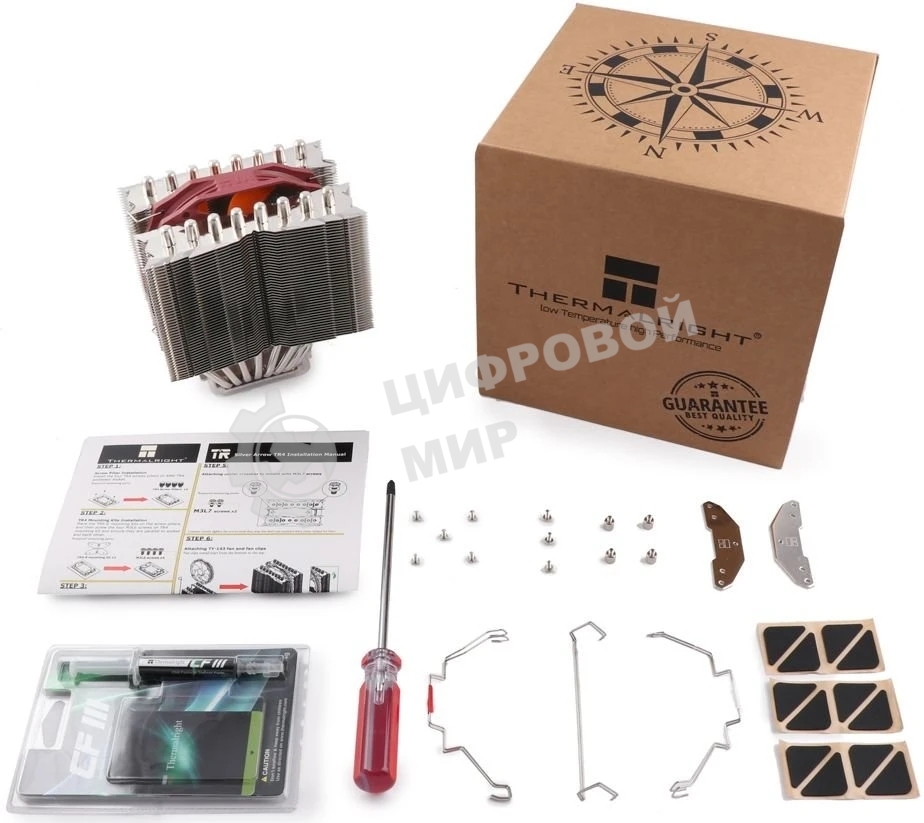 Кулер для процессора Thermalright Silver Arrow TR4, высота 163 мм, 600-2500 об/мин, 21-45 дБА, PWM (001373)