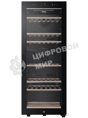 Винный шкаф Haier FWC77GDAE1 черный, 190 л, 2 отсека, 77 бут., класс A