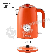 Чайник электрический Galaxy Line GL 0351, апельсиновый фреш, металл, 2200 Вт, 1.7 л