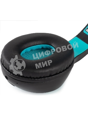 Беспроводные/проводные наушники Digma BT-15 черный/голубой, накладные, Bluetooth + проводной, складная конструкция, до 10 ч