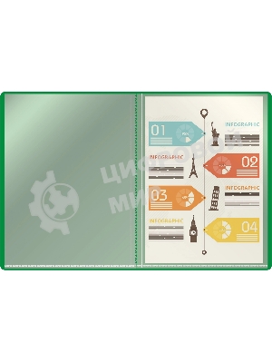 Папка с 30 прозрачными вкладками Silwerhof Eco A4, пластик, 0.5мм, зеленый