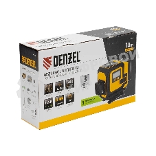 Лазерный уровень мультипризменный Denzel DLV-360-3T, 30 м, зеленый луч, Li-Ion 2,4 Aч, штатив