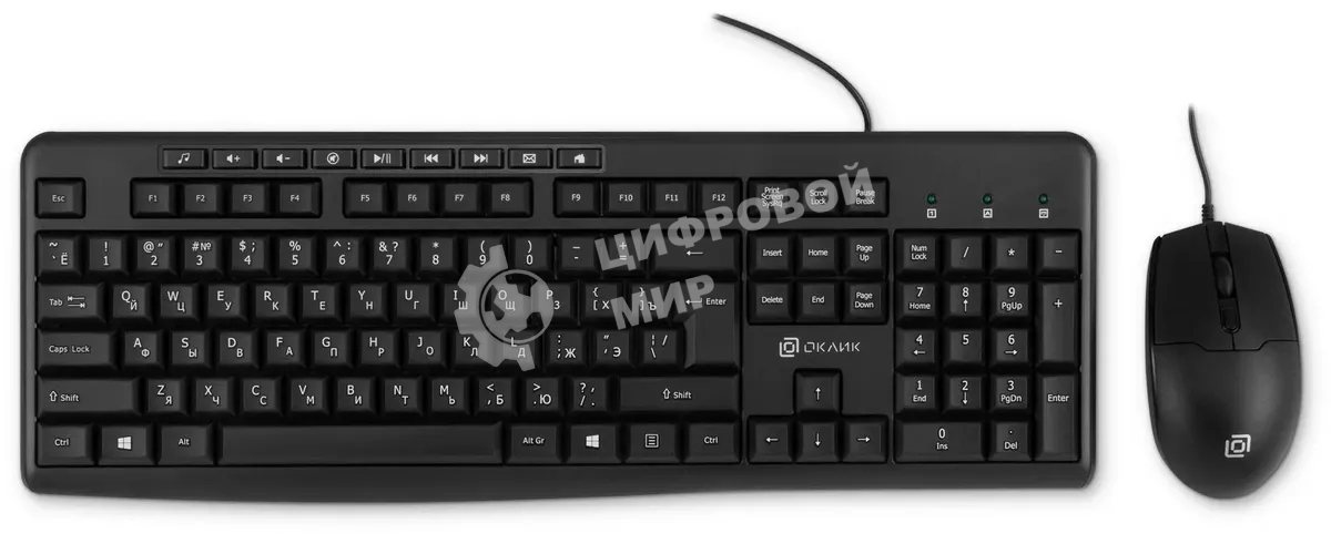 Комплект клавиатура + мышь Оклик S650 клав:черный мышь:черный USB Multimedia (1875246)