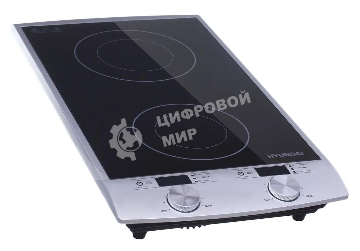 Плита настольная электрическая Hyundai HYC-0103 серебристый/черный стеклокерамика (настольная)