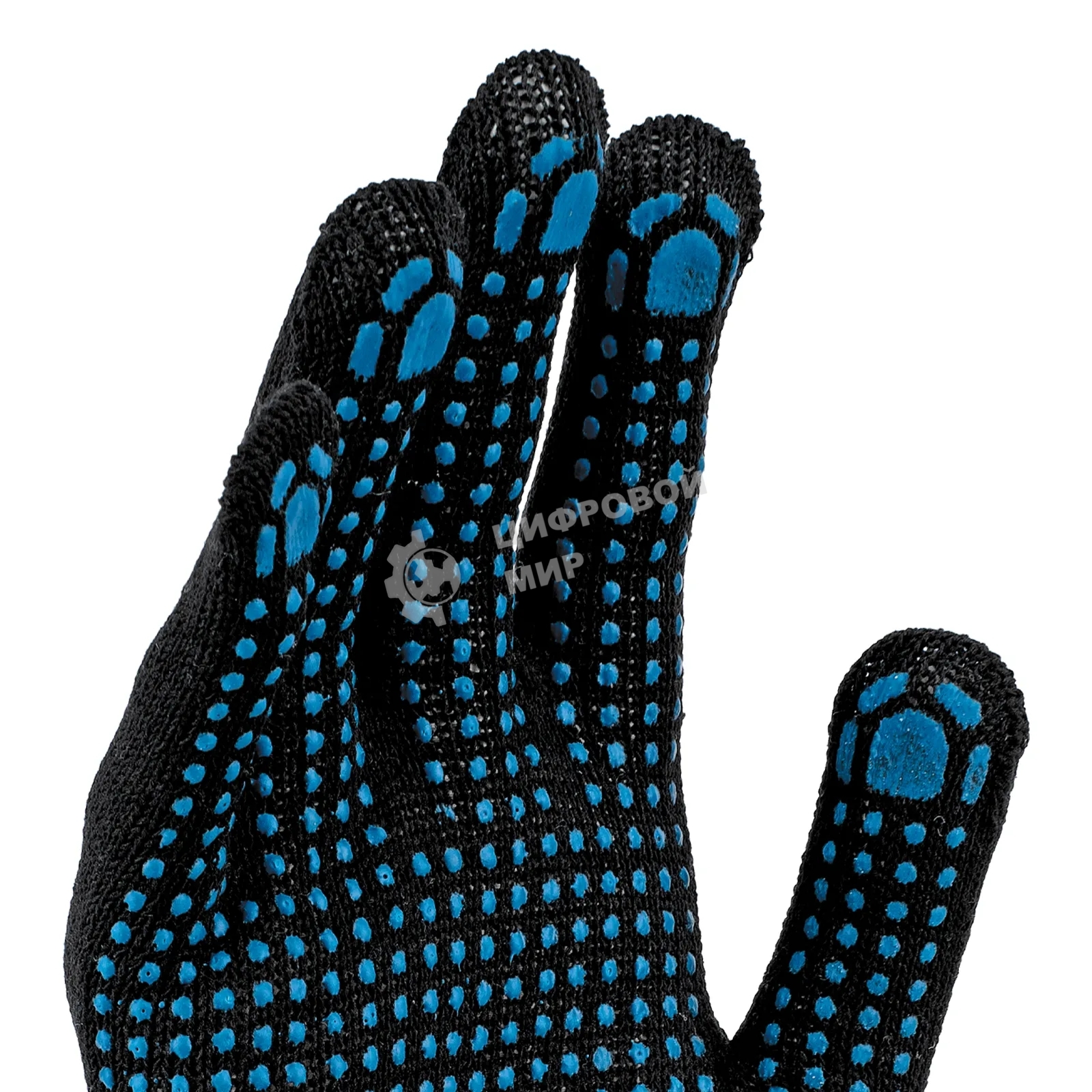 Перчатки трикотажные Сибртех х/б, 200 пар, ПВХ точка, 4 нити, 10 класс