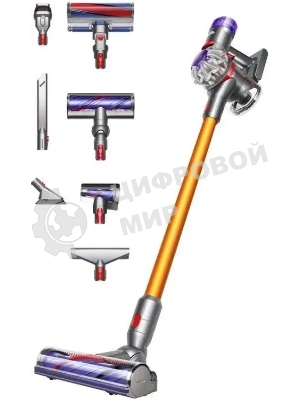 Пылесос вертикальный Dyson V8 Absolute оранжевый/серебристый, питание от аккумулятора, 115 Вт, уборка сухая, пылесборник 0.54 л