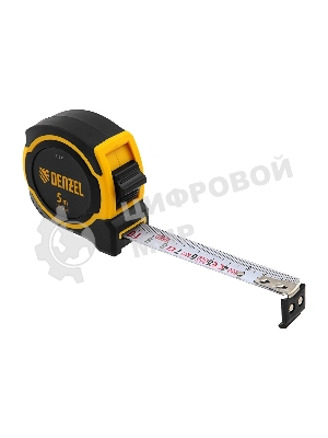 Рулетка Denzel 5м х 19мм, двухкомп. корпус, магнитный обрезиненный зацеп