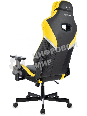 Кресло игровое Knight Thunder 5X черный/желтый эко.кожа крестов. металл