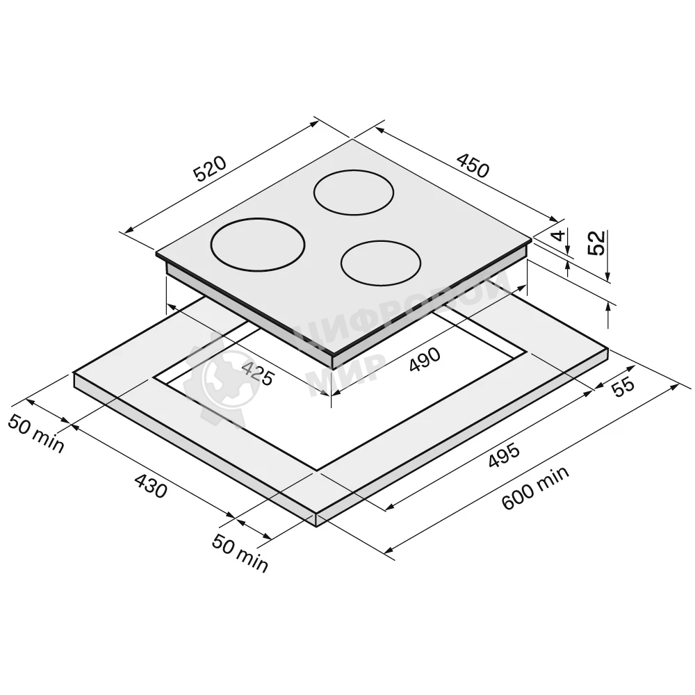 Индукционная варочная панель Krona VENTO 45 IV B слоновая кость