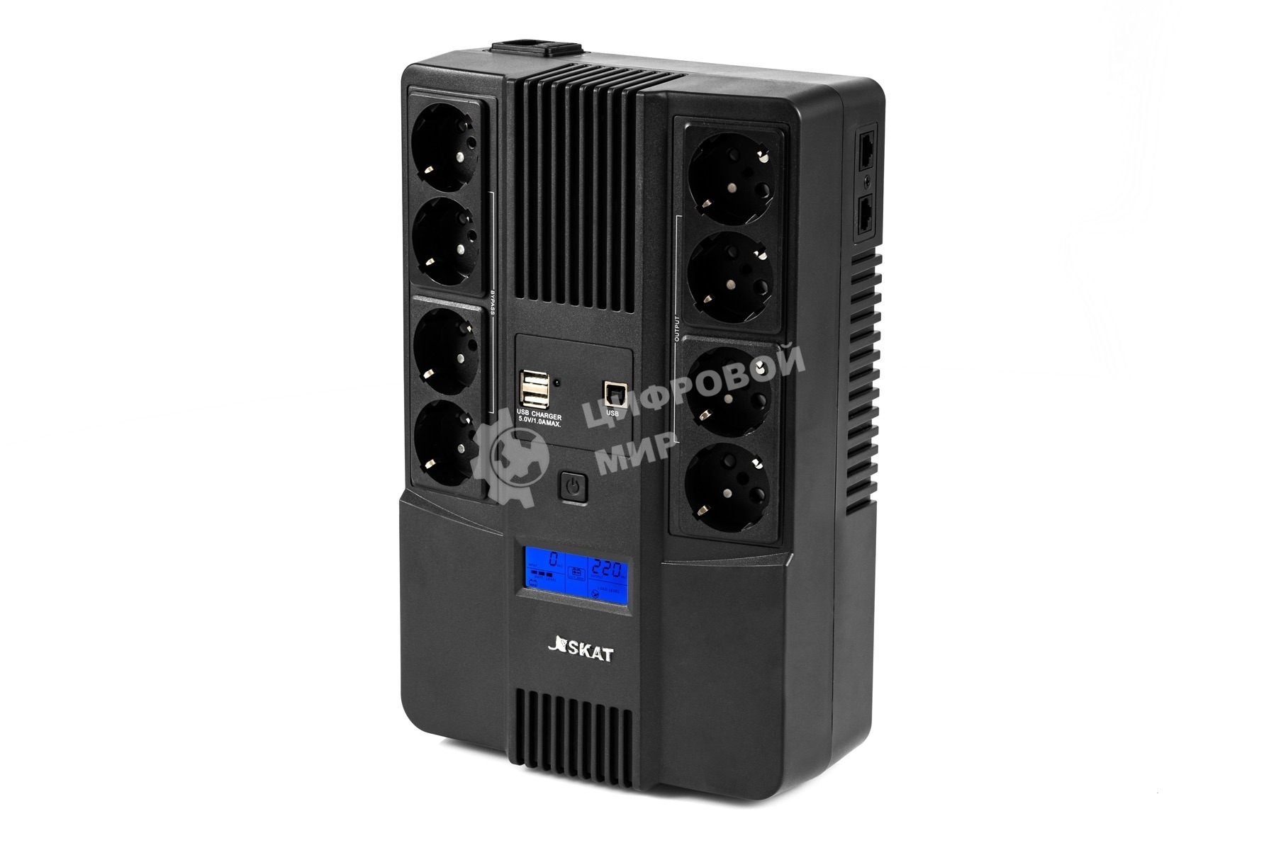 Источник бесперебойного питания Бастион SKAT-UPS 1000-AID-IN-1x9-8 600Вт 1000ВА черный