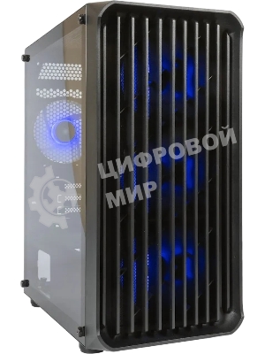 Компьютерный корпус Minitower mATX Eurocase 00-01003411 M205 4ARGb черный без БП закаленное стекло USB 3.0