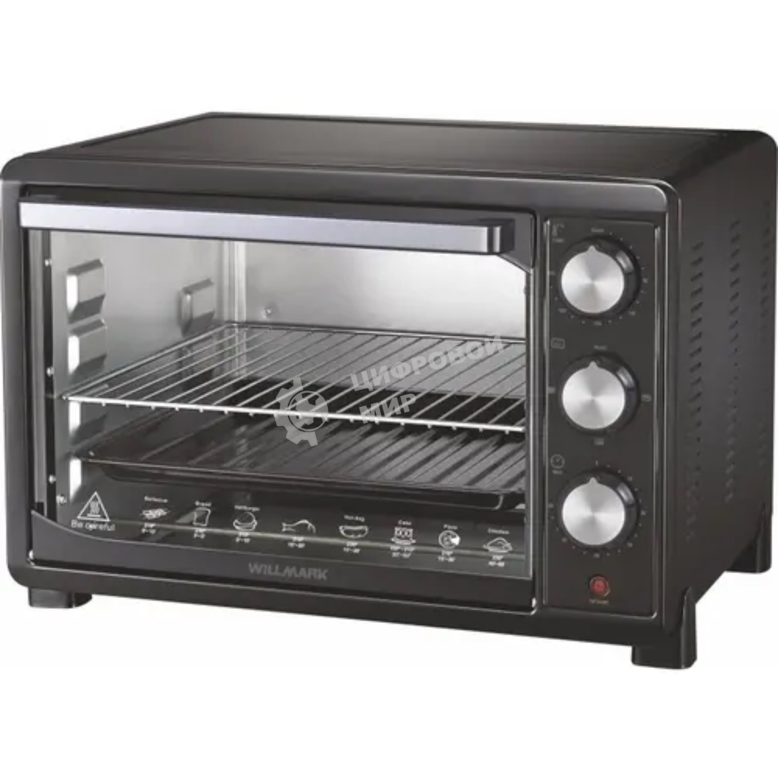 Мини-печь Willmark WO-392B (30 литров, таймер, термостат,230С, 1500Вт, черный)