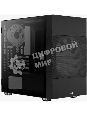 Компьютерный корпус Aerocool/Formula Atomic V1 без БП, mATX, боковое окно (закаленное стекло), черный