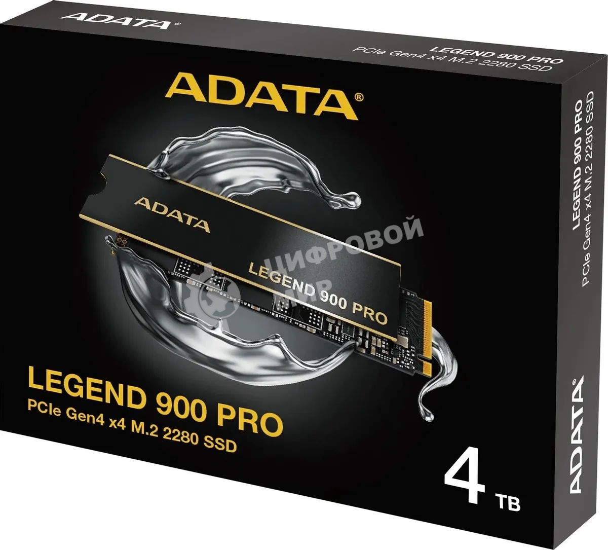 Накопитель SSD ADATA LEGEND 900 PRO, 4Tb, PCIe 4.0 x4, M.2 2280, NVMe, R/W 7400/6500, с радиатором