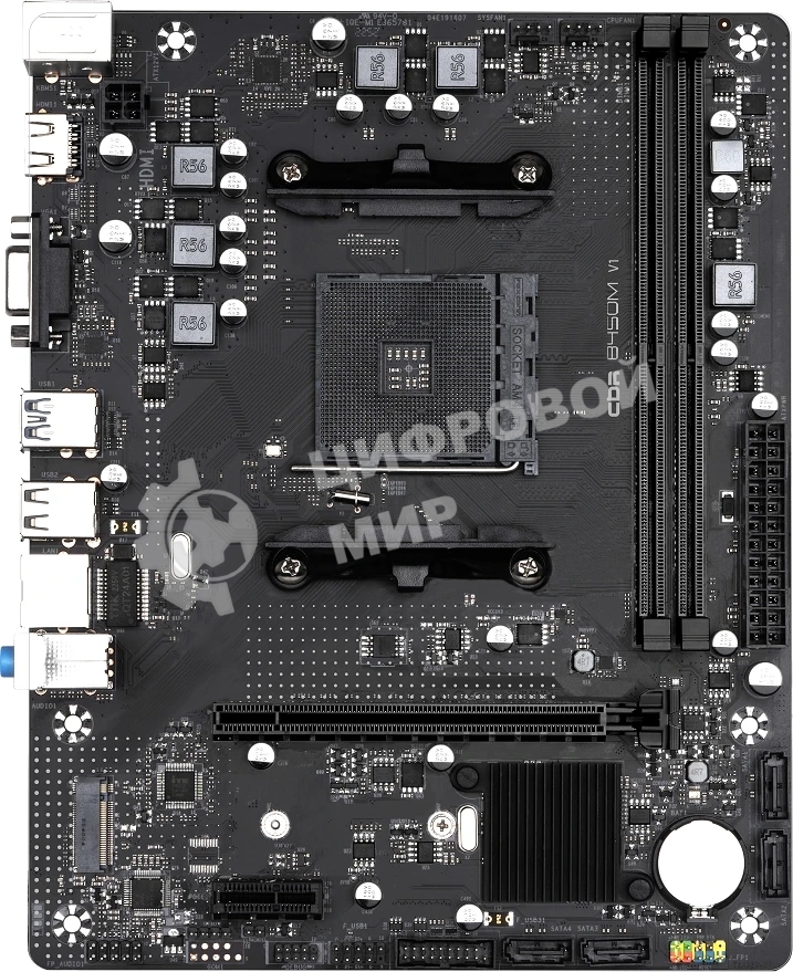 Материнская плата CBR B550M OEM, AM4, AMD B550, 2xDDR4, 4xSATA, 1xM.2, 1xPCIe 4.0 x16, 1xPCIe x1, 1xVGA, 1xHDMI, 1x1Gb LAN, 2xUSB-A 5Gbps, 4xUSB-A 2.0, 3x3.5 мм, 7.1, mATX