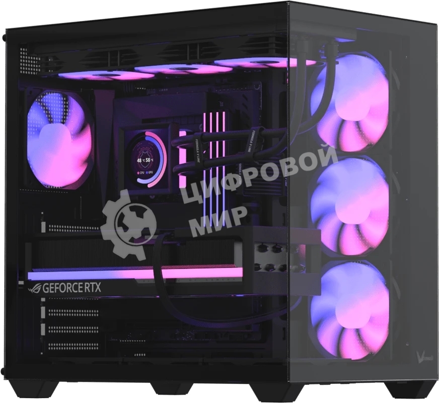 Корпус Formula Crystal Z2 Plus AR V2 Black, Midi-Tower, чёрный, 4 x 120 мм