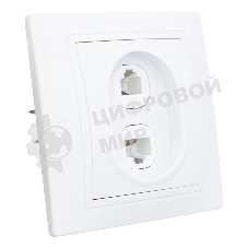 Розетка телефонная RJ11 + компьютерная RJ45 скрытой установки IP20, белая 