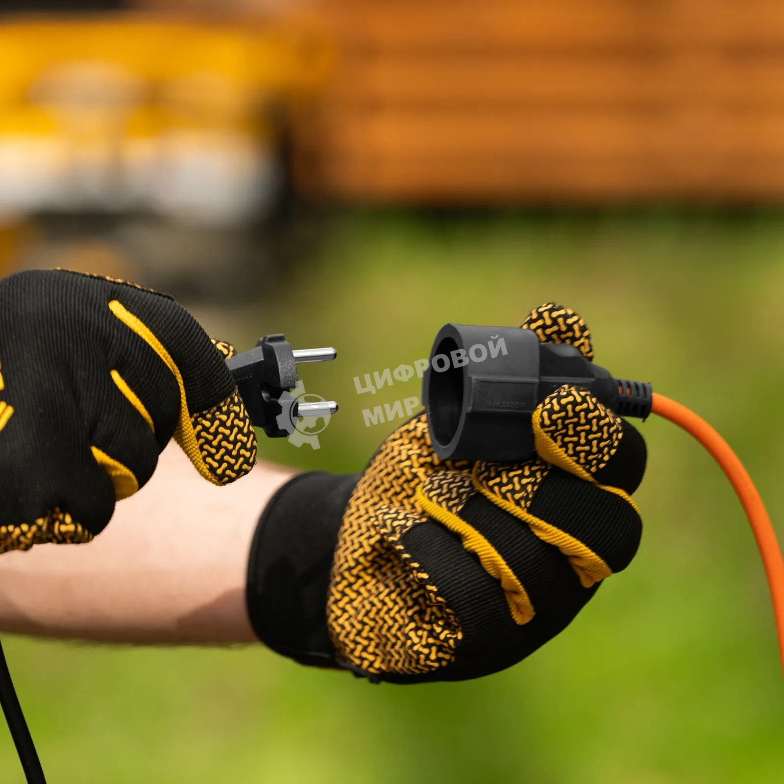 Удлинитель-шнур силовой Garden Series Denzel б/з, ПВС, 10 м, 1 розетка, 2*1 мм