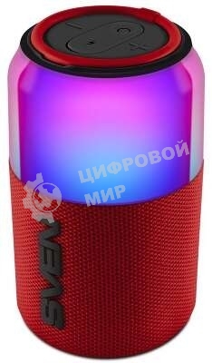Колонка портативная SVEN PS-130 red (10 Вт, USB, Bluetooth, питание от USB/аккумулятора)