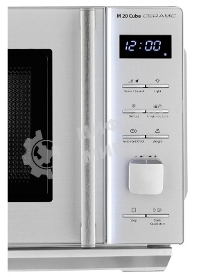 Микроволновая печь CASO M 20 Cube Ceramic серебристый, 20 л, 800 Вт, переключатели - кнопки, поворотный механизм